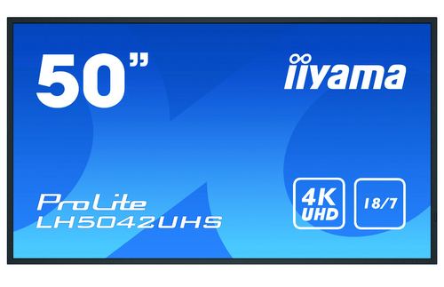 iiyama LH5042UHS-B3 Signage-Display Digitale A-Platine 125,7 cm (49.5 Zoll ) VA 4K Ultra HD Schwarz Android 8.0 [Energieklasse G] (LH5042UHS-B3) 