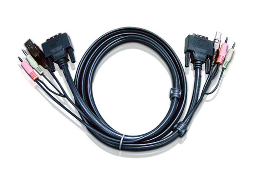 ATEN 2L-7D05U - Video- / USB- / Audio-Kabel - USB Typ A, 4-polig, Mini-Phone Stereo 3.5 mm, DVI-I (M) - Mini-Phone Stereo 3.5 mm, USB Typ B, 4-polig, DVI-I (M) - 5 m (2L-7D05U) 