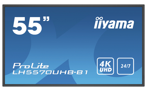 iiyama LH5570UHB-B1 Signage-Display Digital Beschilderung Flachbildschirm 138,7 cm (54.6 Zoll ) VA 4K Ultra HD Schwarz Eingebauter Prozessor Android 9.0 (LH5570UHB-B1) 