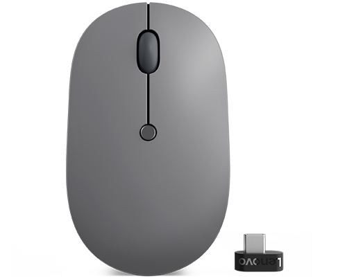 Lenovo Go - Maus - ergonomisch - rechts- und linkshndig - optisch blau - 5 Tasten - kabellos - 2.4 GHz - USB-C Wireless-Empfnger - Storm Gray - fr ThinkPad L13 Gen 2, L13 Yoga Gen 2, T14s Gen 2, T15g Gen 2, X1 Extreme Gen 4, X13 Gen 2 