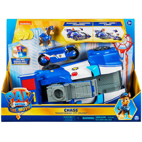 Paw Patrol Movie Chases verwandelbarer 2-in-1-City-Cruiser mit Motorrad, Modellfahrzeug 