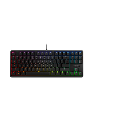 CHERRY G80-3000N RGB TKL - Tastatur - backlit - USB - USA International - Tastenschalter: CHERRY MX Silent Red - Schwarz 