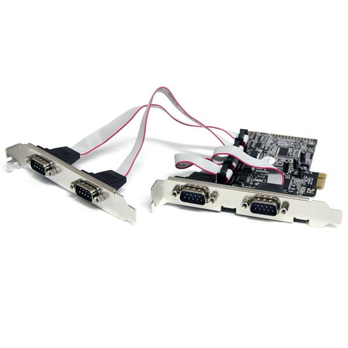 StarTech.com 4 Port Seriell RS232 PCI Express Schnittstellenkarte mit 16550 UART - Serieller Adapter - PCIe - RS-232 - 4 Anschlsse (PEX4S553) 