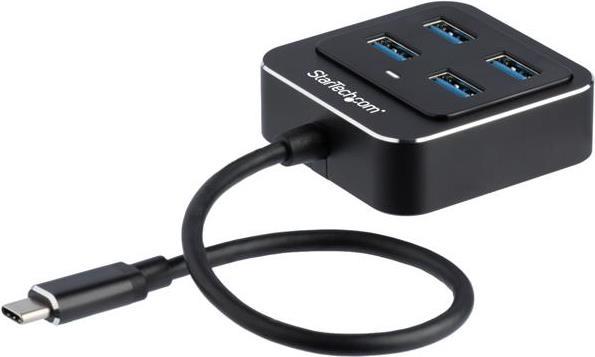StarTech.com USB-C Hub 4 Port - USB Typ-C - USB 3,1 Gen 2 Hub (10Gbit/s) - Bus powered - USB Type-C Verteiler - Thunderbolt 3 USB Hub - Hub - 4 x SuperSpeed USB3.0 - Desktop (HB31C4AB) 