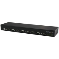 StarTech.com 8 Port USB auf Seriell Adapter Hub - USB auf RS232 Port Adapter mit Daisy Chain - Rackmontierbar - Serieller Adapter - USB 2.0 - RS-232 x 8 - Schwarz 