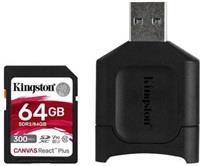 KINGSTON 64GB SDXC React Plus SDR2 + MLP SD Reader (MLPR2/64GB) 