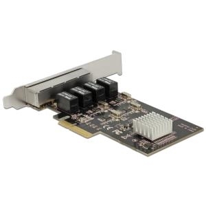 DeLock PCI Express Card > 4 x Gigabit LAN - Netzwerkadapter - PCIe x4 Low-Profile - Gigabit Ethernet x 4 