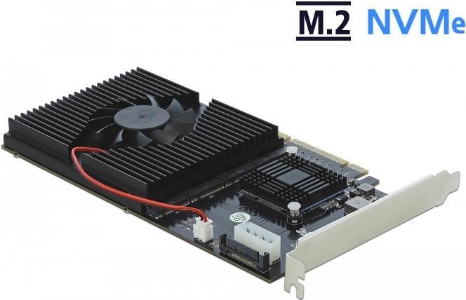 DeLOCK PCI Express x8/x16 Card > 4 x internal NVMe M.2 Key M - Speicher-Controller - M.2 - M.2 Card - PCIe 3.0 x16 (90409) 