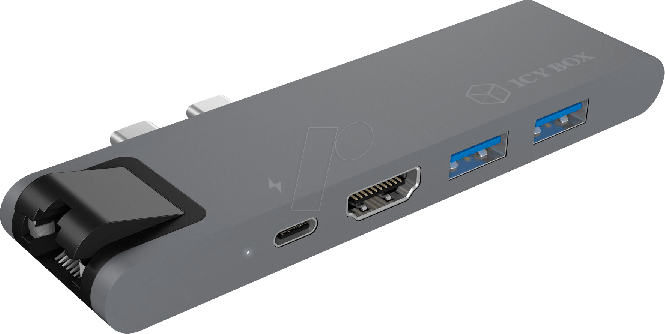 Dual Type-C Notebook DockingStation zu sieben Anschlssen, anthrazit (IB-DK4039-2C) 