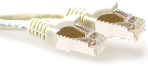 ACT Ivory 20 meter SFTP CAT6A patch cable snagless with RJ45 connectors. Cat6a s/ftp snagless iv 20.00m (FB6020) 