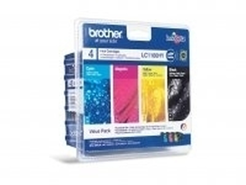 Brother LC1100HY Value Pack - Druckerpatrone - Hohe Ergiebigkeit - 1 x Schwarz, Gelb, Cyan, Magenta (LC1100HYVALBPDR) 