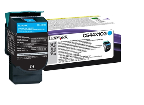 Lexmark - Tonerpatrone - Besonders hohe Ergiebigkeit - 1 x Cyan - 4000 Seiten - LRP / LCCP (0C544X1CG) 