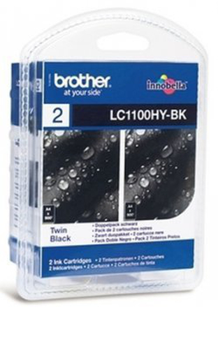 Brother LC1100HY-BK - Druckerpatrone - Hohe Ergiebigkeit - 2 x Schwarz - 900 Seiten - Blisterverpackung (LC1100HYBKBP2DR) 