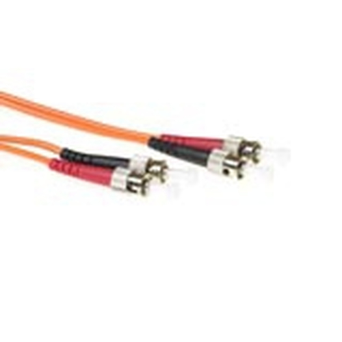 ACT 30 meter LSZH Multimode 50/125 OM2 fiber patch cable duplex with ST connectors. St-st 50/125 om2 duplex 30.00m (RL1530) 