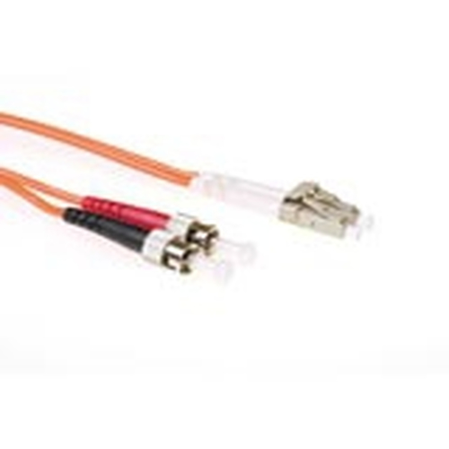 ACT 50 meter LSZH Multimode 50/125 OM2 fiber patch cable duplex with LC and ST connectors. Lc-st 50/125 om2 duplex 50.00m (RL7550) 